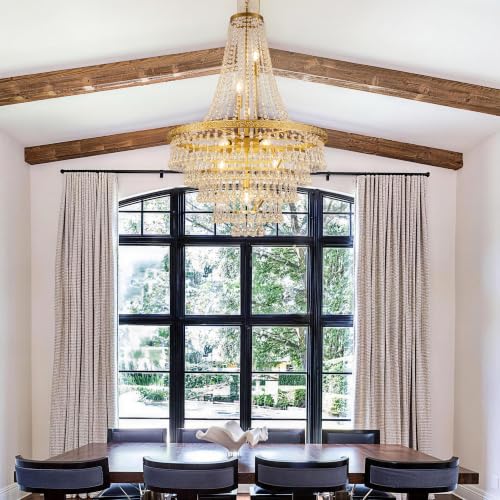 French Empire Crystal Chandeliers (Gold / 28 Inches)