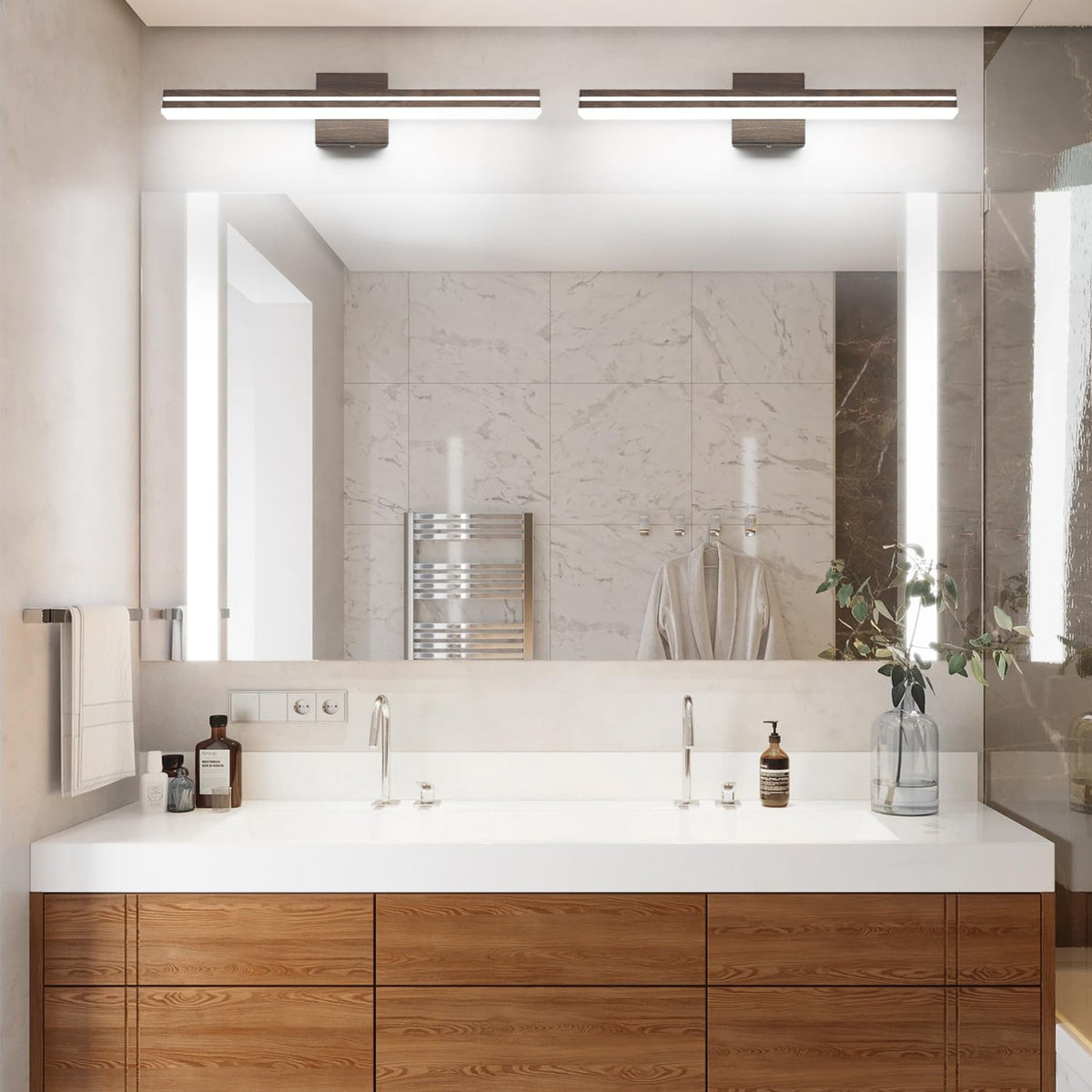 24 Inch LED Modern Bathroom Vanity Light Bar (24-Inch / Brown-Cool White)