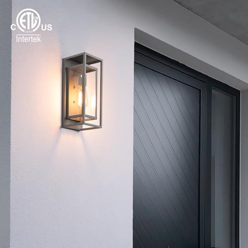 14" Modern Outdoor Porch Wall Light (Matte Gray / 14-inch)