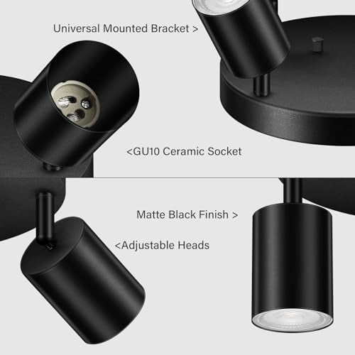 LED 4 Light Track Lighting Kit (4 Light-Black)