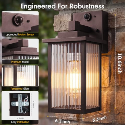 Motion Sensor Wall Light (Oil-Rubbed Bronze / 10.6''-1 Pack)