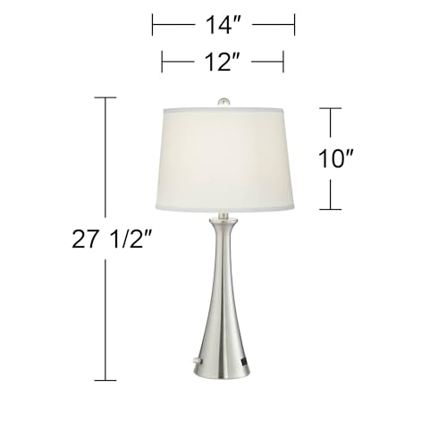Karl 27 1 2" Tall Table Lamp USB Set of 2 Full Range Dimmers Brushed Nickel