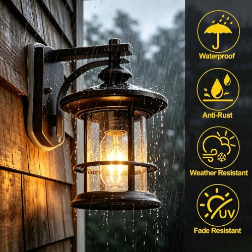 100W Max Vintage Farmhouse Oil Rubbed Bronze Outdoor Wall Light (Bronze / 1 Pack H10")