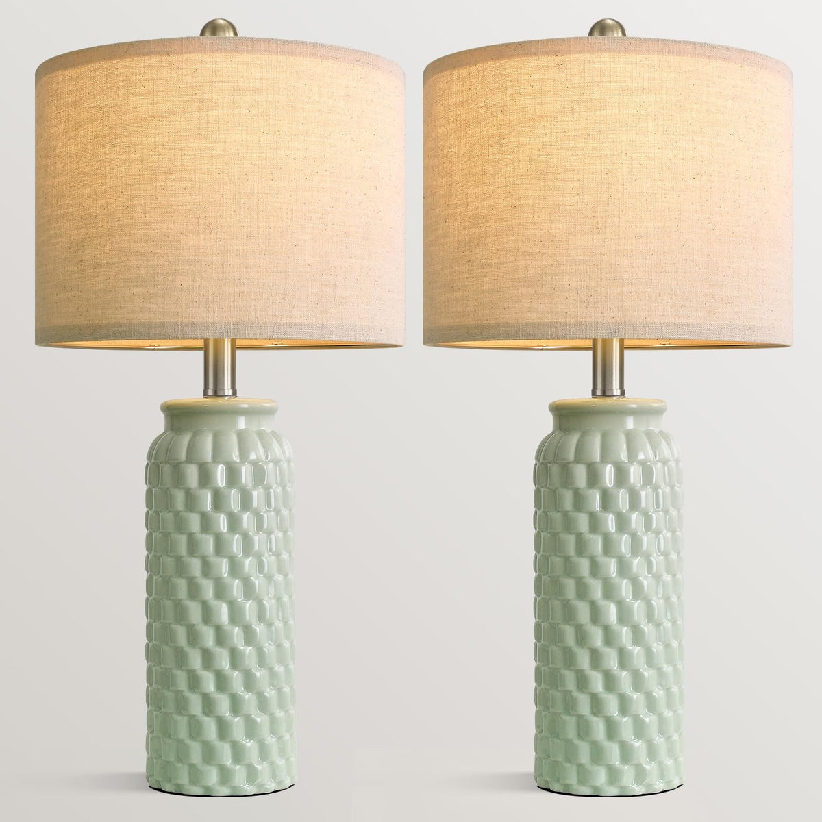24" Modern Bedside Lamps Set of 2 (24" Medium - Green)