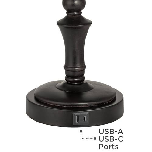 Corey 21 3 4" High Table Lamp USB Bronze Brown Traditional Swing Arm Hotel (Bronze)