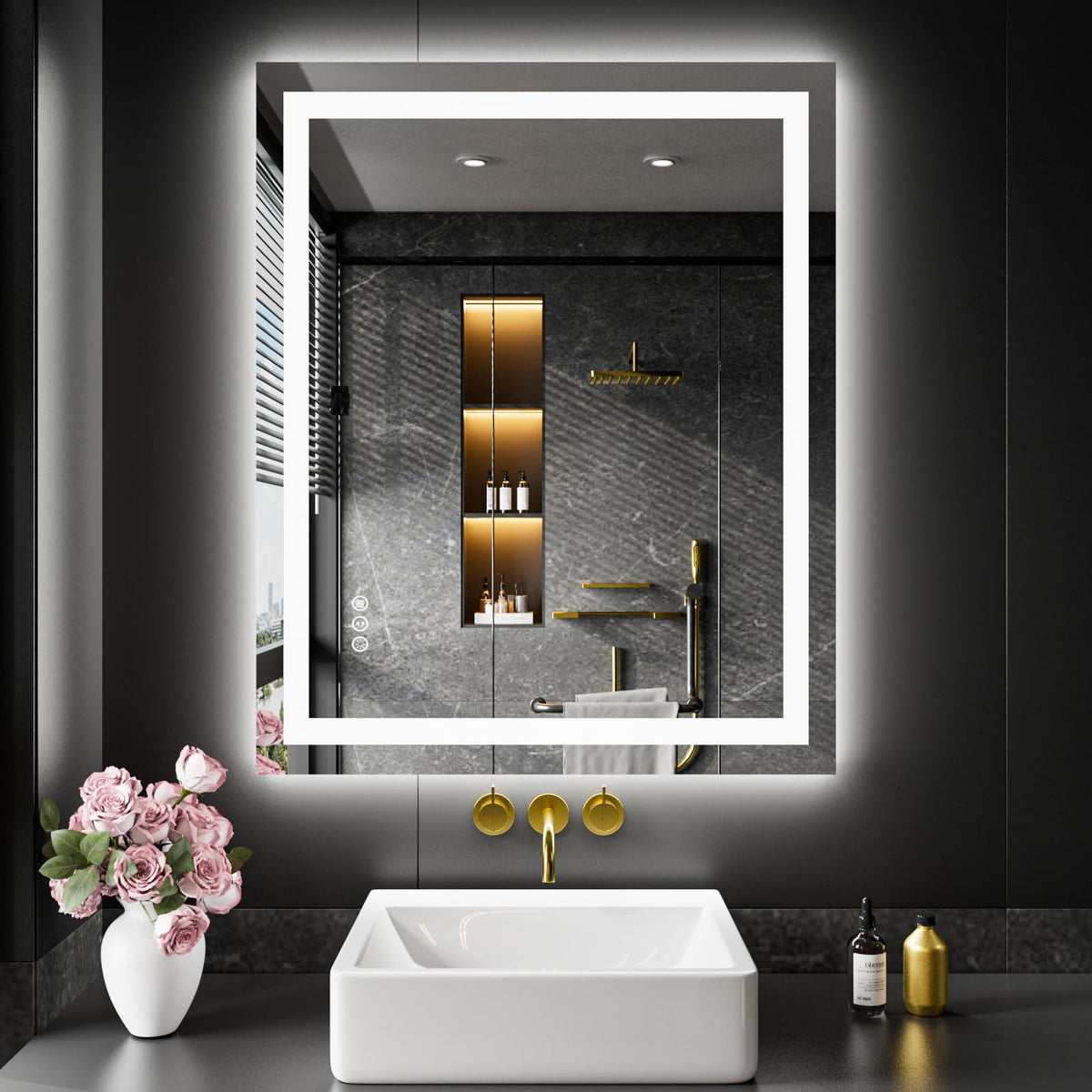 28"X36" LED Bathroom Mirror with Lights (Led / 36"L x 28"W)