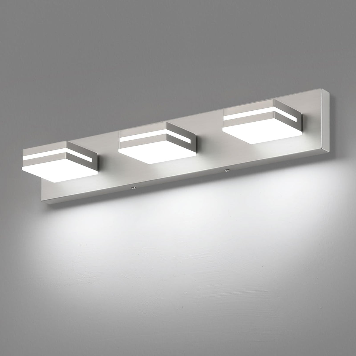 LED Modern Bathroom Vanity Light Fixtures (3-Light, 24-Inch / Nickel, White)