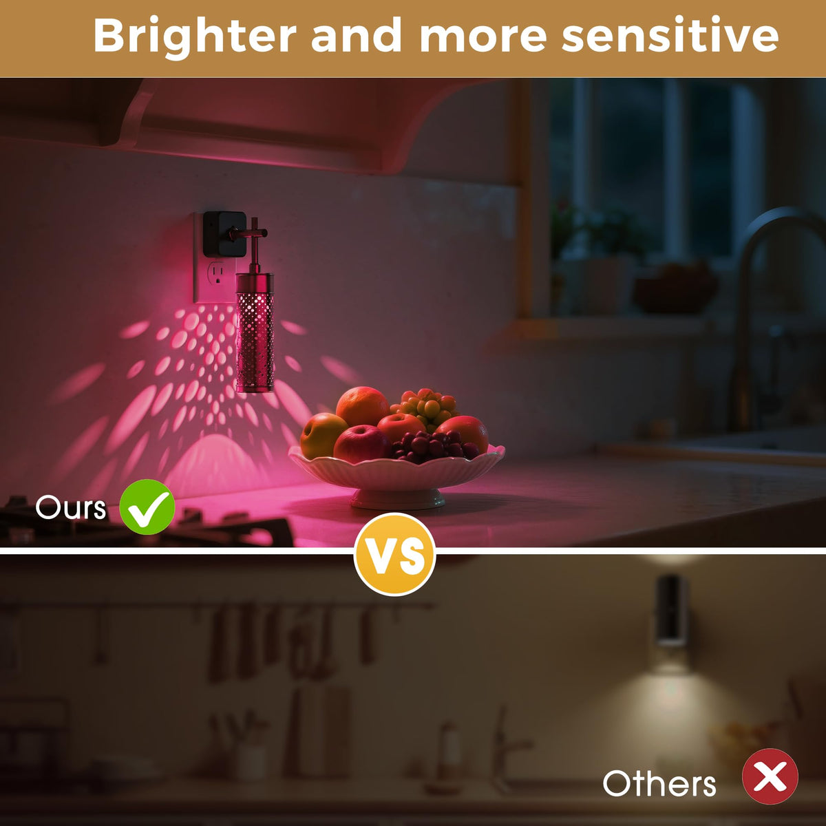 Night Light Color Changing Night Lights Plug into Wall (Brown)