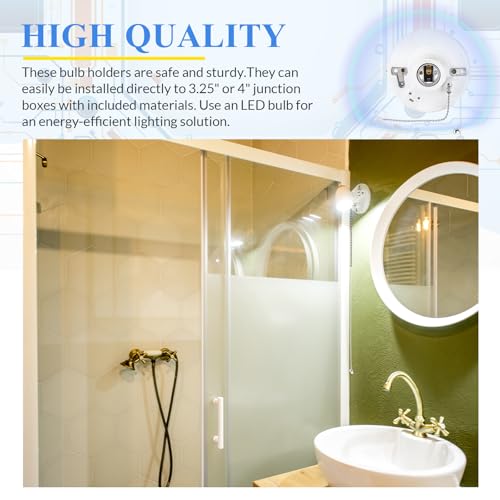 1 Pack Porcelain Light Socket with Outlet and Pull Chain (Porcelain)
