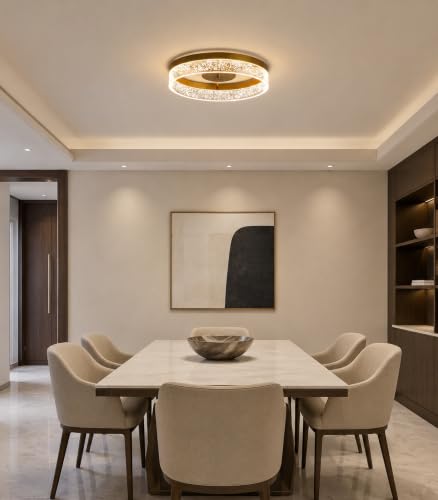 Gold Flush Mount Ceiling Light (19in Gold)