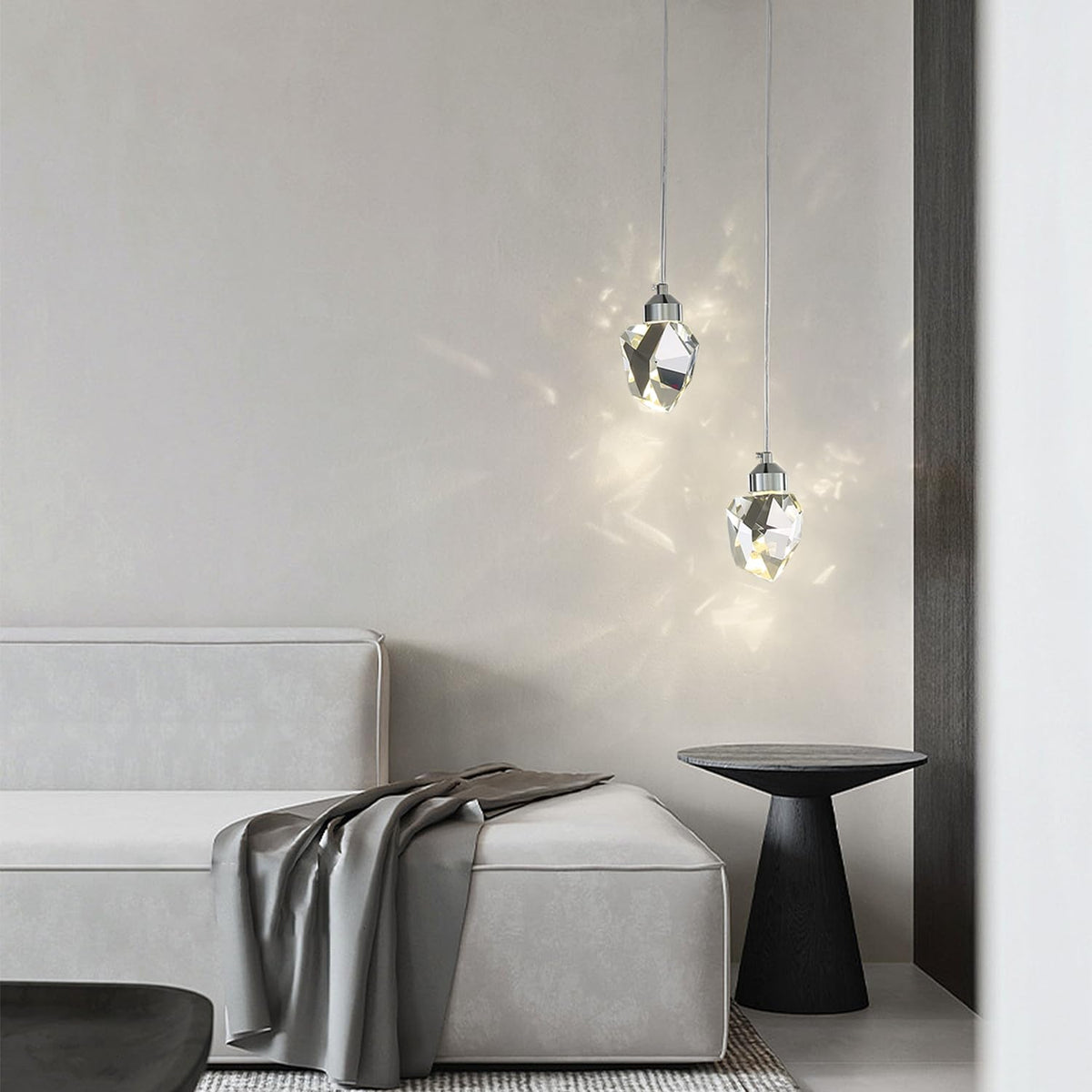 Silver Diamond Crystal 2 (Silver / 2-Light)