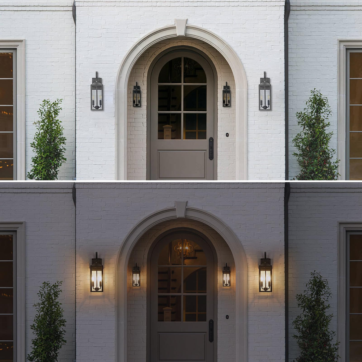 17.6" Black Outdoor Wall Light Fixture (Black-Normal / 1-pack)
