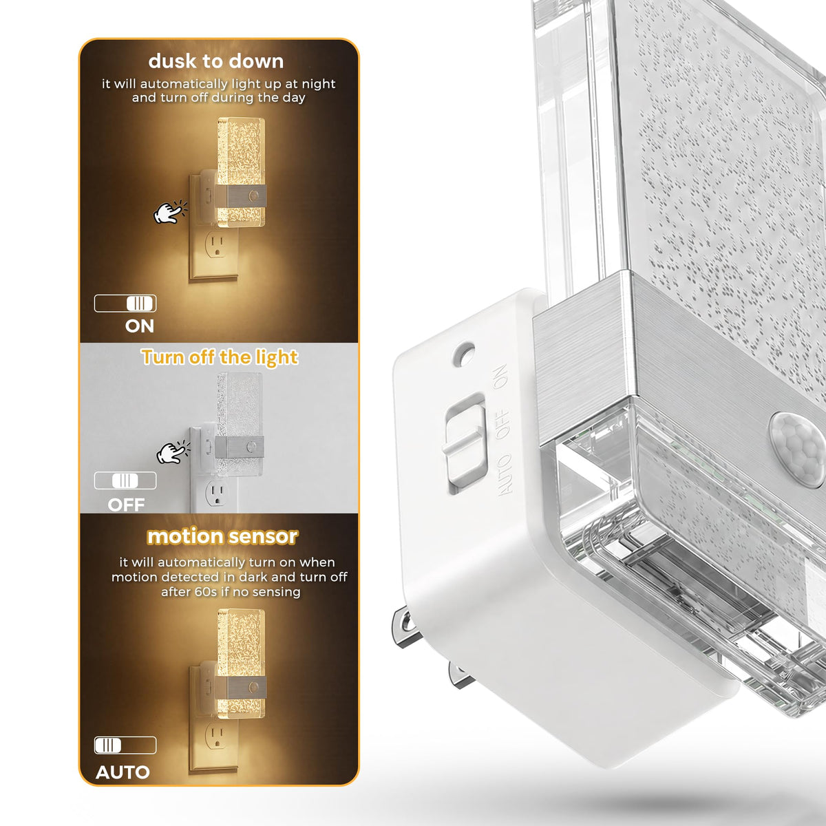 Motion Sensor Night Light (Matte Silver)