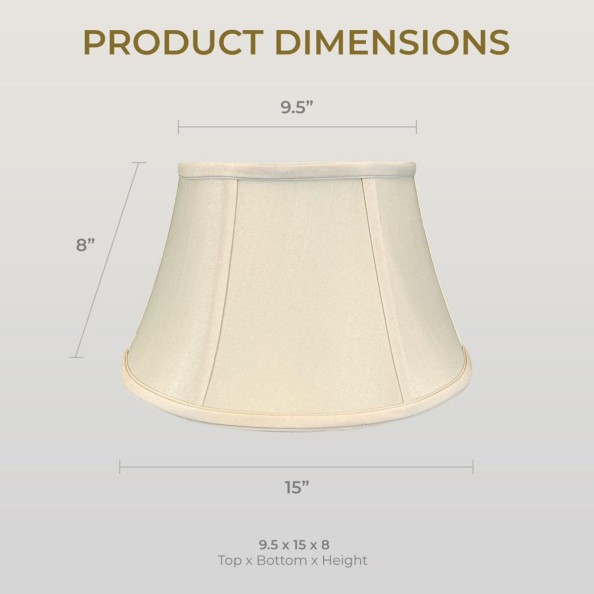 Royal Designs Shallow Drum Bell Billiotte Lamp Shade (Beige / 9.5 x 15 x 8)