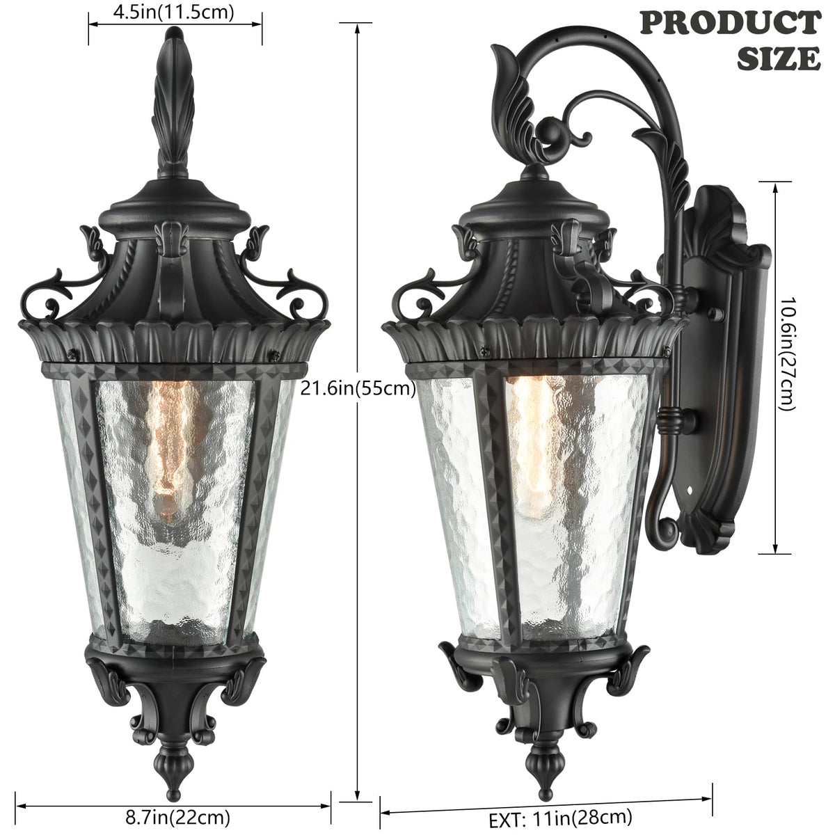 Black Outdoor Wall Light Fixtures (Black)