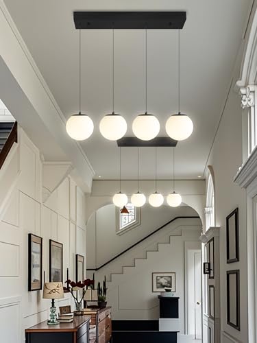 Dining Room Light Fixture 4 (Black-White / Rectangle 4-Light)