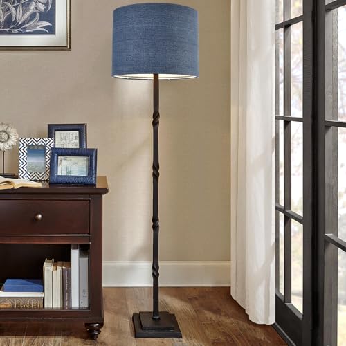 Light Blue Denim Fabric Drum Lamp Shade 13"x13"x10" Assembly Required Lampshade for Table Lamp (13*13*10 1 Pack / Light Blue)