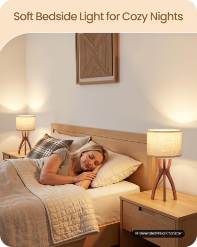 Table Lamps Set of 2 (Beige + Yellowish Brown)
