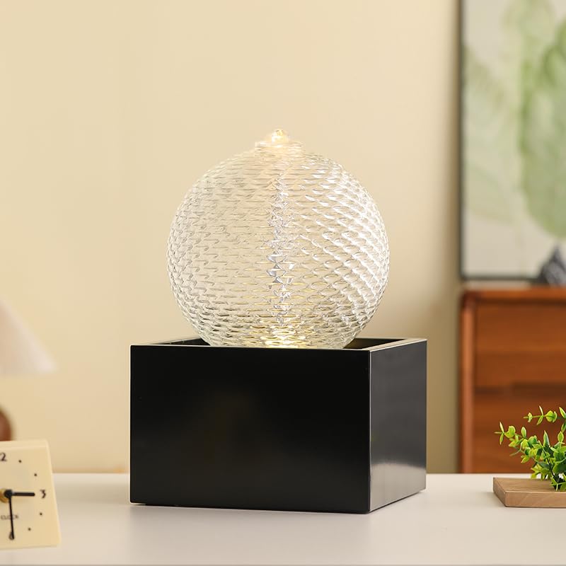 Indoor Water Feature Tabletop Ceramic Fountain Home Kitchen Office Decoration Modern Design Style