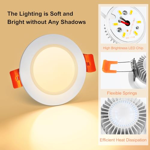 2 Inch LED Recessed Lighting (2700k (Ultra Warm White) / 4 Pack (White))