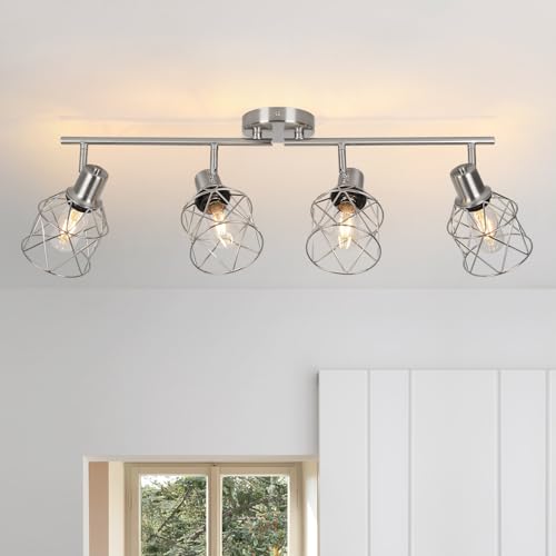 Ceiling Lighting Fixtures (Brushed Nickel / 4-Light-Cage)