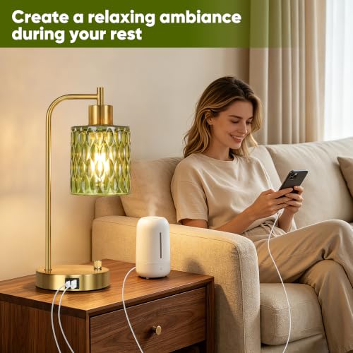 Table Lamps Set of 2 (Gold&Green-3)