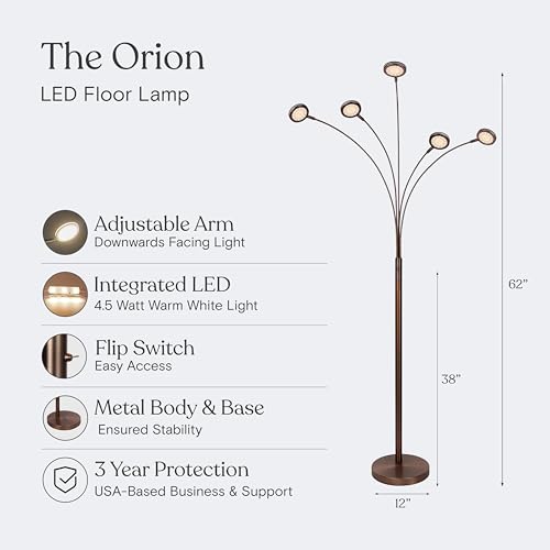 Orion Arc Floor Lamp for Living Room (Oil-Rubbed Bronze)