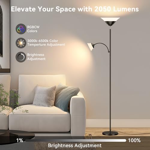 RGB Torchiere Floor Lamp (RGB (Red, Green, Blue))