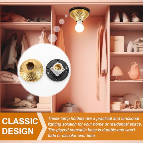 8 Pcs E26 Light Socket Porcelain Lamp Holder Medium Base