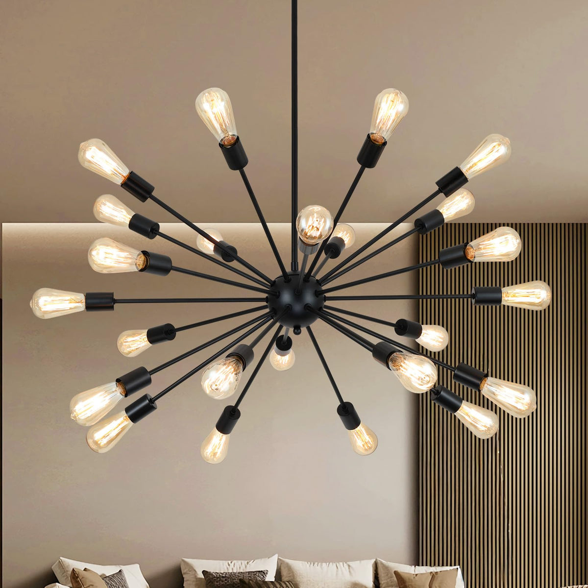 Large Black Chandelier (Black / 24 Lights)