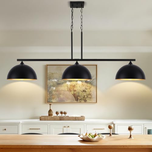 3 Light Island Light for Kitchen (3 Light / Black)