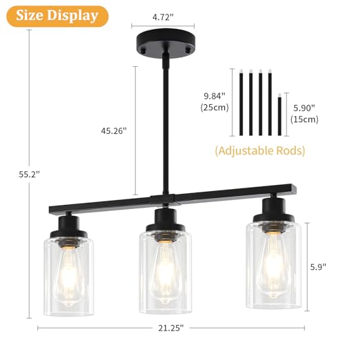 Island Lights for Kitchen Modern Dining Room Light Fixtures Over Table Glass Penadnt Lights Adjustable Hanging Kitchen Island Lighting Linear Farmhouse Chandelier Over Island