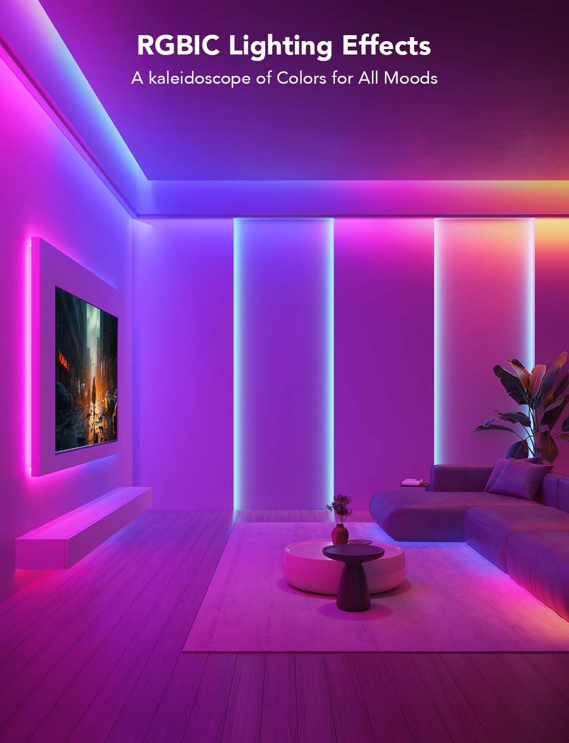 65.6ft RGBIC LED Strip Lights (65.6ft)