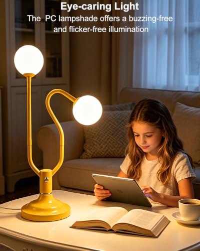 Yellow Globe Table Lamp Magic DIY Arms G9 Bulbs Included Dimmable (14-Yellow-Globe-2U-Magic DIY Arms)