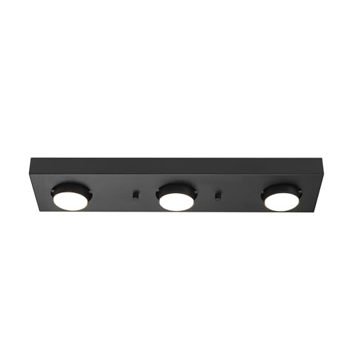 3 Light Matte Black LED Integrated Track Lighting (Black, Bleecker)