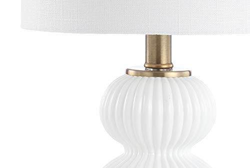 Daphne Ribbed Gourd Metal (White/Brass Gold)