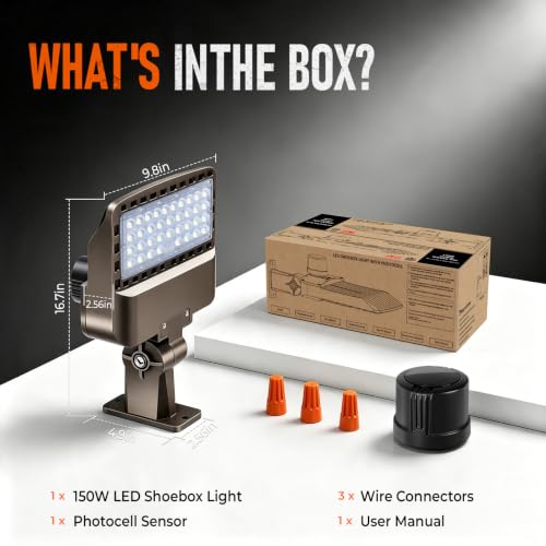 LED Parking Lot Light 100W (Small/150/Dimmable/Wall Mount)