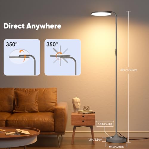 36W LED Floor Lamp (Gunmetal Gray)