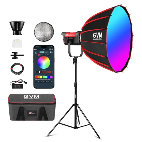 GVM RGB 300W Video Light Kit with Parabolic Softbox and Stand (300W RGB)