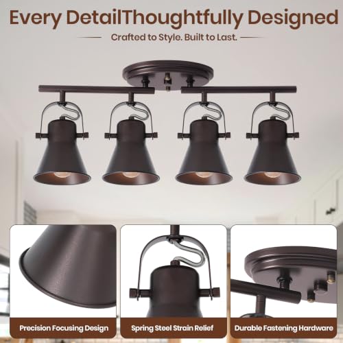 4 Light Kitchen Track Lighting (4-Light / Dark Brown)
