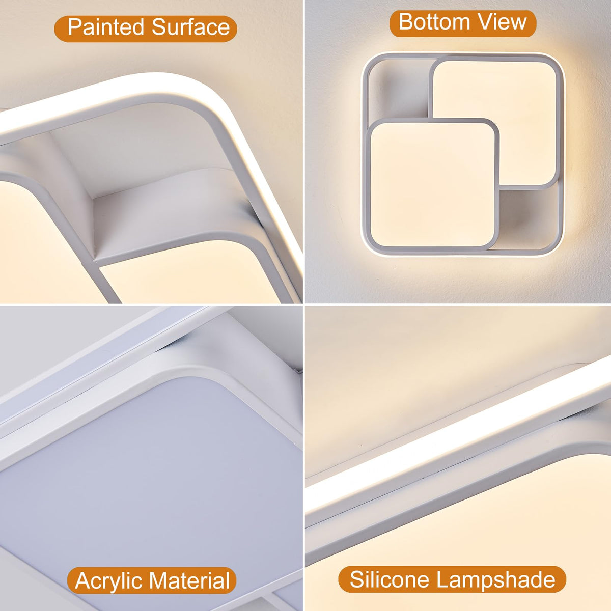 Square LED Ceiling Light with Remote (2Squ-White)