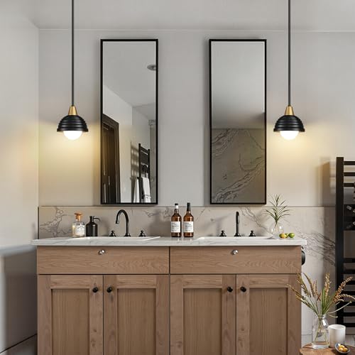 Industrial Kitchen Pendant Light Fixtures (Black & Gold / 3 Pack-6inch)