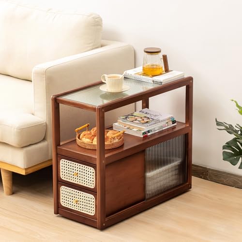 Rattan Nightstand (End Table Brown)