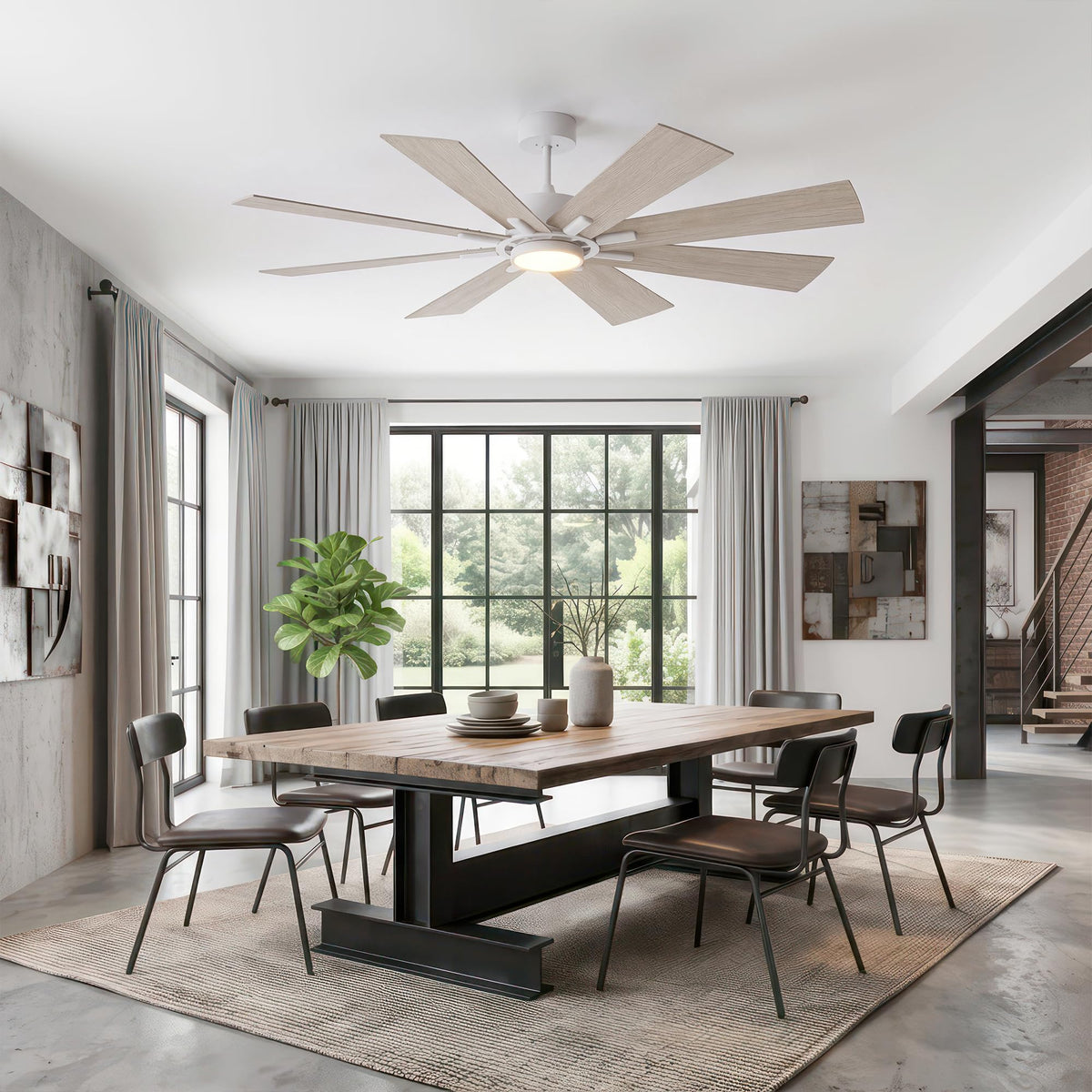 72 Inch Large Ceiling Fan with Lights (White / 72 Inch)