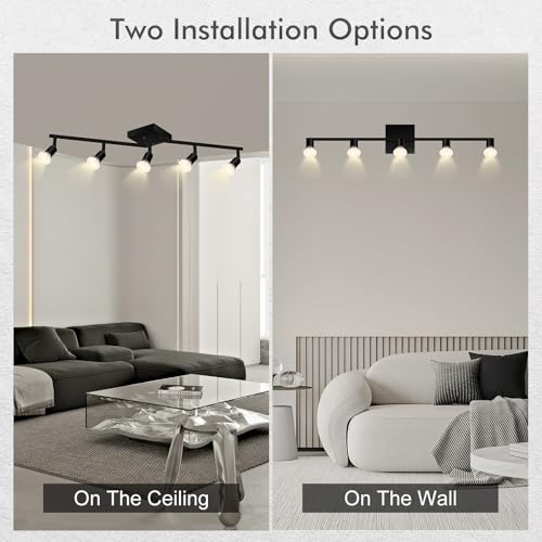 5 Light Track Lighting Fixtures Ceiling (5 light -black(small))
