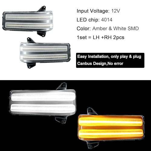 Switchback LED Tow Mirror Marker Lights for 2020 (2020-current 2500 3500,Clear Lens)