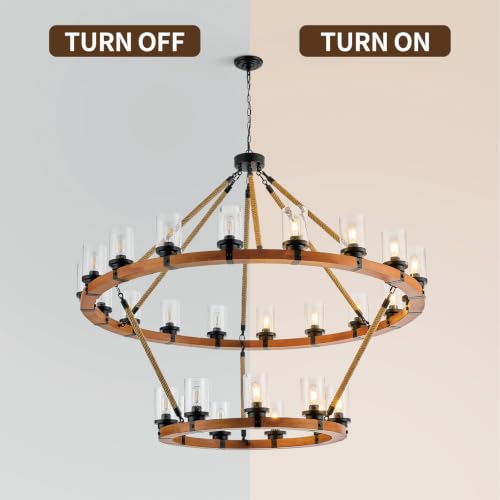 Rustic 6 Light Wagon Wheel Chandelier