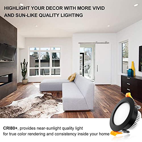 2 Inch LED Recessed Lighting (4000k (Natural White) / 1 Pack (Black))