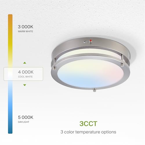 LED 14" Round Flush Mount Lighting (Brushed Nickel)
