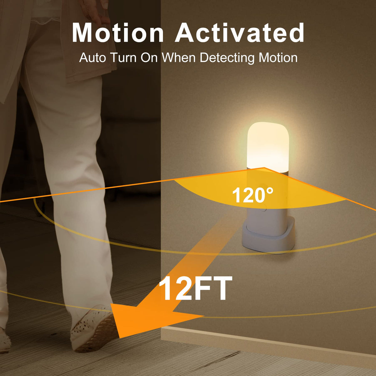 Rechargeable Motion Sensor Night Light (Cool White_6000K)